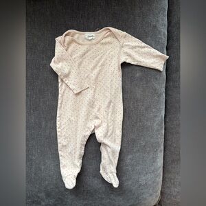 Oeuf Soft Pink Polka Dot Footed One-Piece for Babies